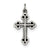 Antiqued Budded Cross Charm in Sterling Silver