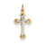 Cross Charm in 18k Gold-Plated & Sterling Silver