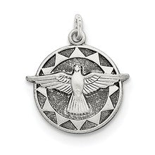 Sterling Silver Antiqued Holy Spirit Medal Charm hide-image