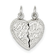 Sterling Silver Best Friend 2-piece Break apart Heart Charm hide-image