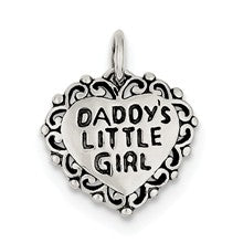 Sterling Silver Antiqued Daddy's Little Girl Charm hide-image