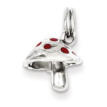 Sterling Silver Red Enamel Mushroom Charm hide-image