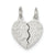 I Love You 2-piece break apart Heart Charm in Sterling Silver