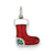 Enameled & Swarovski Elements Stocking Charm in Sterling Silver