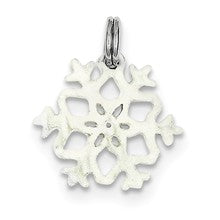 Sterling Silver Enameled Snowflake Charm hide-image