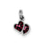 Pink & Red CZ Hearts Charm in Sterling Silver