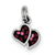 Sterling Silver Pink & Red CZ Hearts Charm hide-image