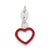 Enameled Heart Charm in Sterling Silver