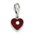 Sterling Silver Red Enameled CZ Heart Charm hide-image