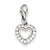 CZ Heart Charm in Sterling Silver