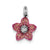 Pink Enamel Flower Charm in Sterling Silver