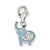 Blue Enameled Elephant Charm in Sterling Silver