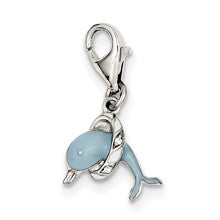 Sterling Silver Blue Enameled Dolphin Charm hide-image