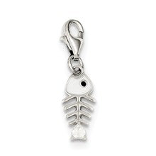 Sterling Silver CZ Enamel Fish Charm hide-image