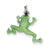 Green Enamel Frog Charm in Sterling Silver