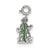 Green Enameled Frog Charm in Sterling Silver