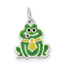 Sterling Silver Enameled Frog Charm hide-image