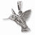 Sterling Silver Hummingbird Pendant, Pendants for Necklace