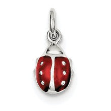 Sterling Silver Red Enameled Lady bug Charm hide-image