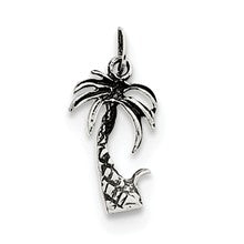 Sterling Silver Antiqued Palm Tree Charm hide-image