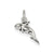 Antiqued Whale Charm in Sterling Silver