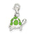 Green Enameled Turtle Charm in Sterling Silver