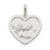 Satin Angel Heart Charm in Sterling Silver