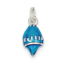 Sterling Silver Enameled Blue Shell Charm hide-image