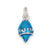 Enameled Blue Shell Charm in Sterling Silver