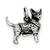 Sterling Silver Antiqued Dog w/Sweater Charm hide-image