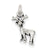 Antiqued Deer Charm in Sterling Silver