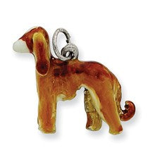 Sterling Silver Enameled Afghan Dog Charm hide-image