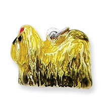 Sterling Silver Enameled Full Shih Tzu Charm hide-image