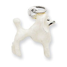 Sterling Silver Enameled White Poodle Charm hide-image