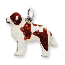 Sterling Silver Enameled Saint Bernard Charm hide-image