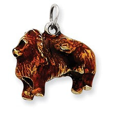 Sterling Silver Enameled Large Pomeranian Charm hide-image