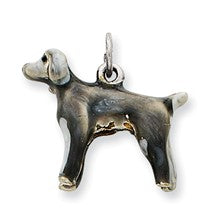 Sterling Silver Enameled Weimarander Charm hide-image