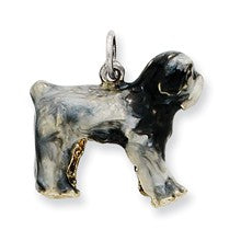 Sterling Silver Enameled Old English Sheepdog Charm hide-image