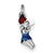 Sterling Silver Enamel Cheerleader Charm hide-image