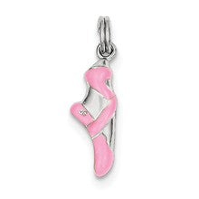 Sterling Silver Pink Enamel Ballet Slipper Charm hide-image