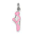 Pink Enamel Ballet Slipper Charm in Sterling Silver