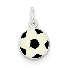 Sterling Silver Enameled Soccer Ball Charm hide-image