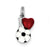 Enamel I Heart Soccer Ball Charm in Sterling Silver