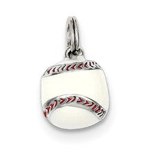 Sterling Silver 3-D Enamel Baseball Charm hide-image