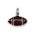 3-D Brown Enameled Football Charm in Sterling Silver