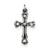 Antiqued Heart Cross Charm in Sterling Silver