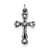 Sterling Silver Antiqued Heart Cross Charm hide-image