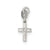 CZ Polished Cross Charm in Sterling Silver