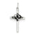 Sterling Silver Antiqued Wedding Cross Charm hide-image