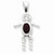 Sterling Silver CZ & January Glass Boy Pendant, Pendants for Necklace